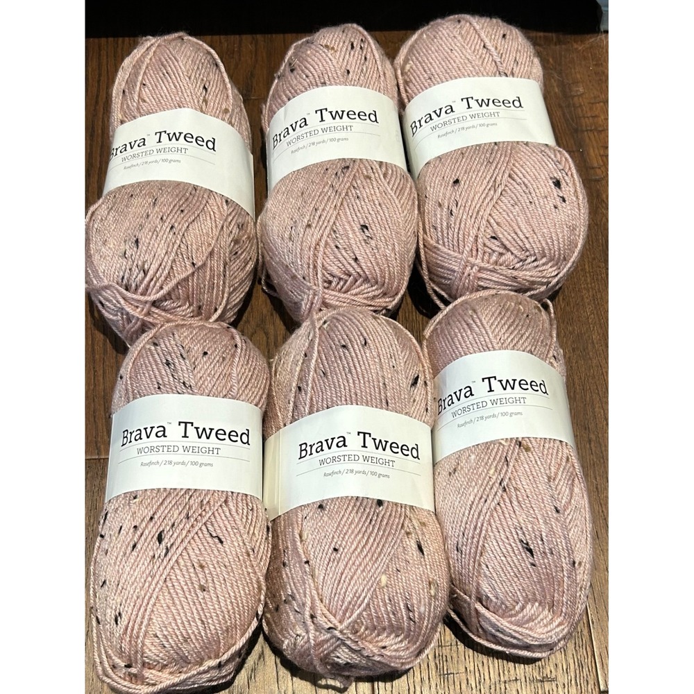 Knit Picks Brava Tweed Worsted Yarn Rosefinch 6 Skeins 1308 Yards Total C29509